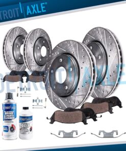 10pc Front Rear Drilled Rotors Brake Pads for 2003-2006 Mercedes-Benz E500 Base