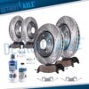 10pc Front Rear Drilled Rotors Brake Pads for 2003-2006 Mercedes-Benz E500 Base