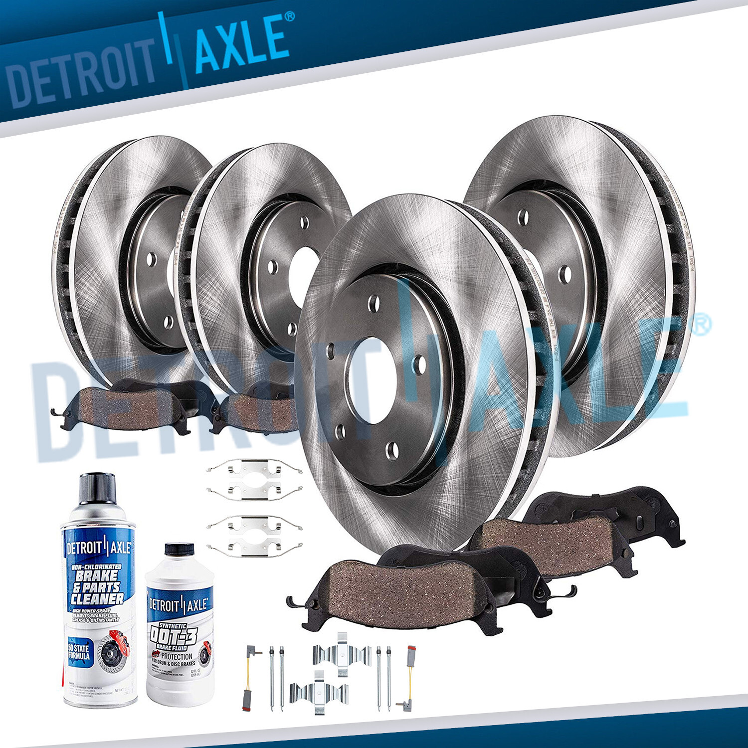 12.99" Front 11.81" Rear Brake Rotor Ceramic Pad for Mercedes Benz S430 S500