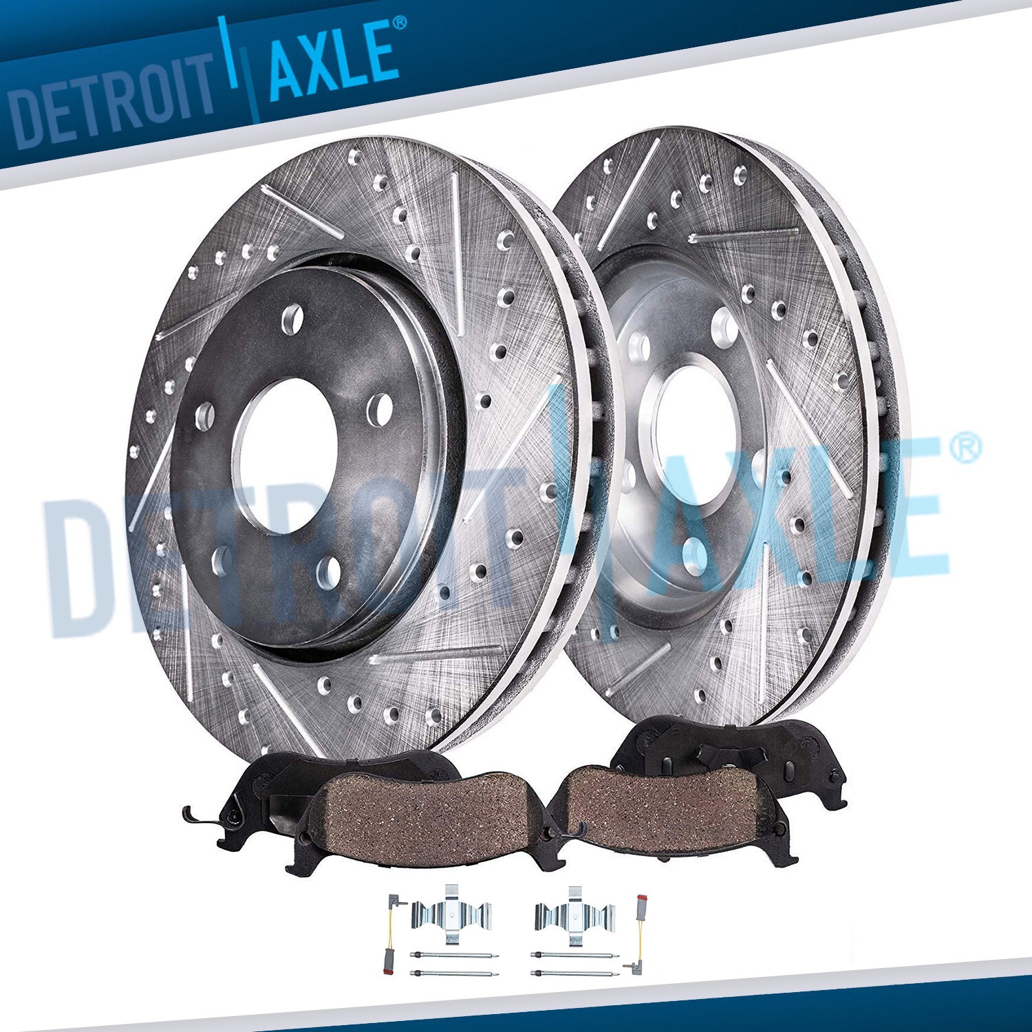 4pc 12.99" Front Drilled Rotors Brake Pads for Mercedes-Benz E550 CLS500 CLS550