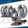 8pc Front Rear Brake Rotors Ceramic Brake Pads Kit for Mercedes-Benz C350 E350