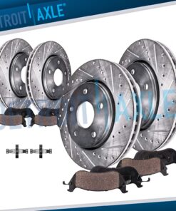 8pc Front Rear Drilled Disc Rotors Brake Pads for 2015 - 2018 Mercedes-Benz C300