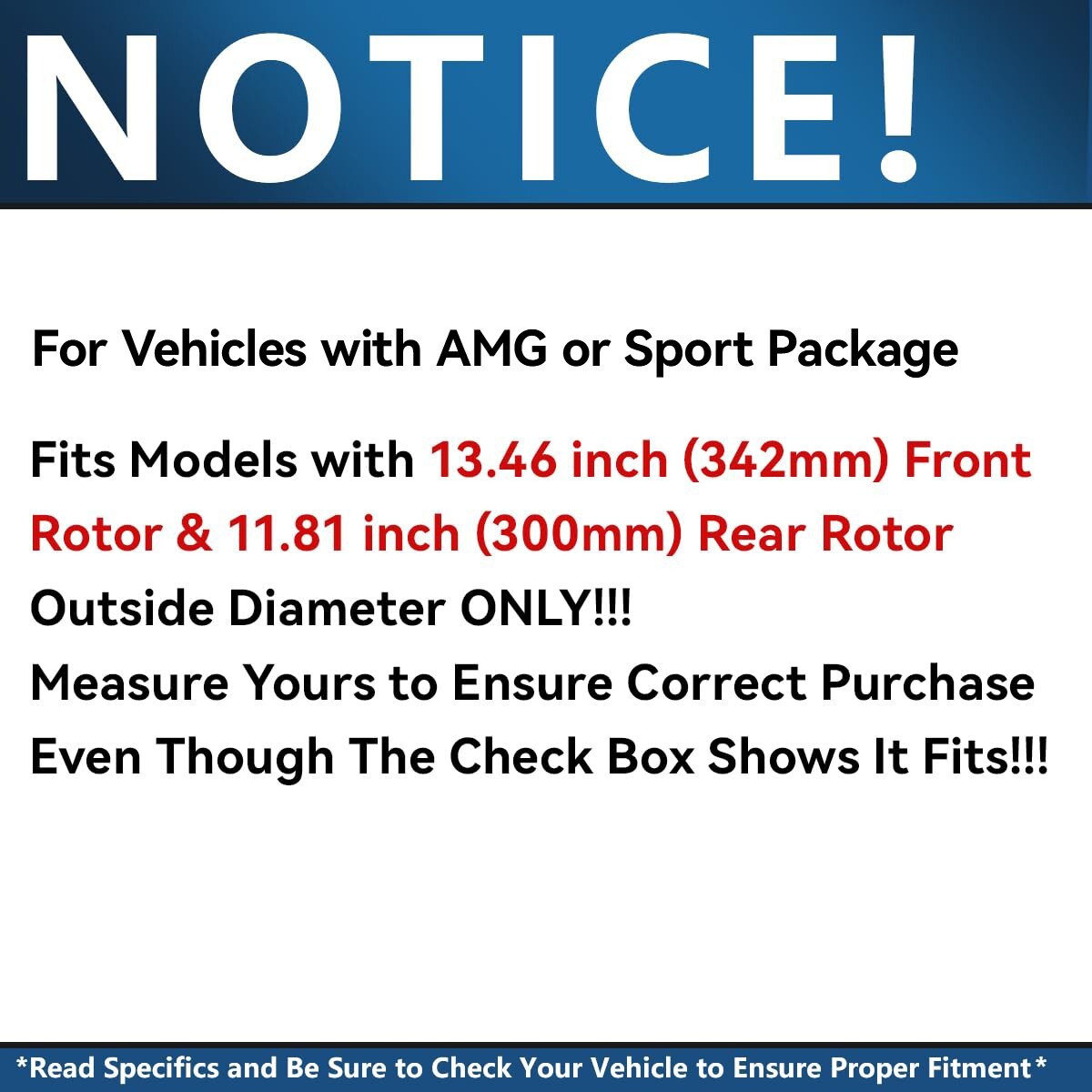 8pc Front Rear Rotors Brake Pads for 2015 - 2018 Mercedes-Benz C300 w/Sport Pkg