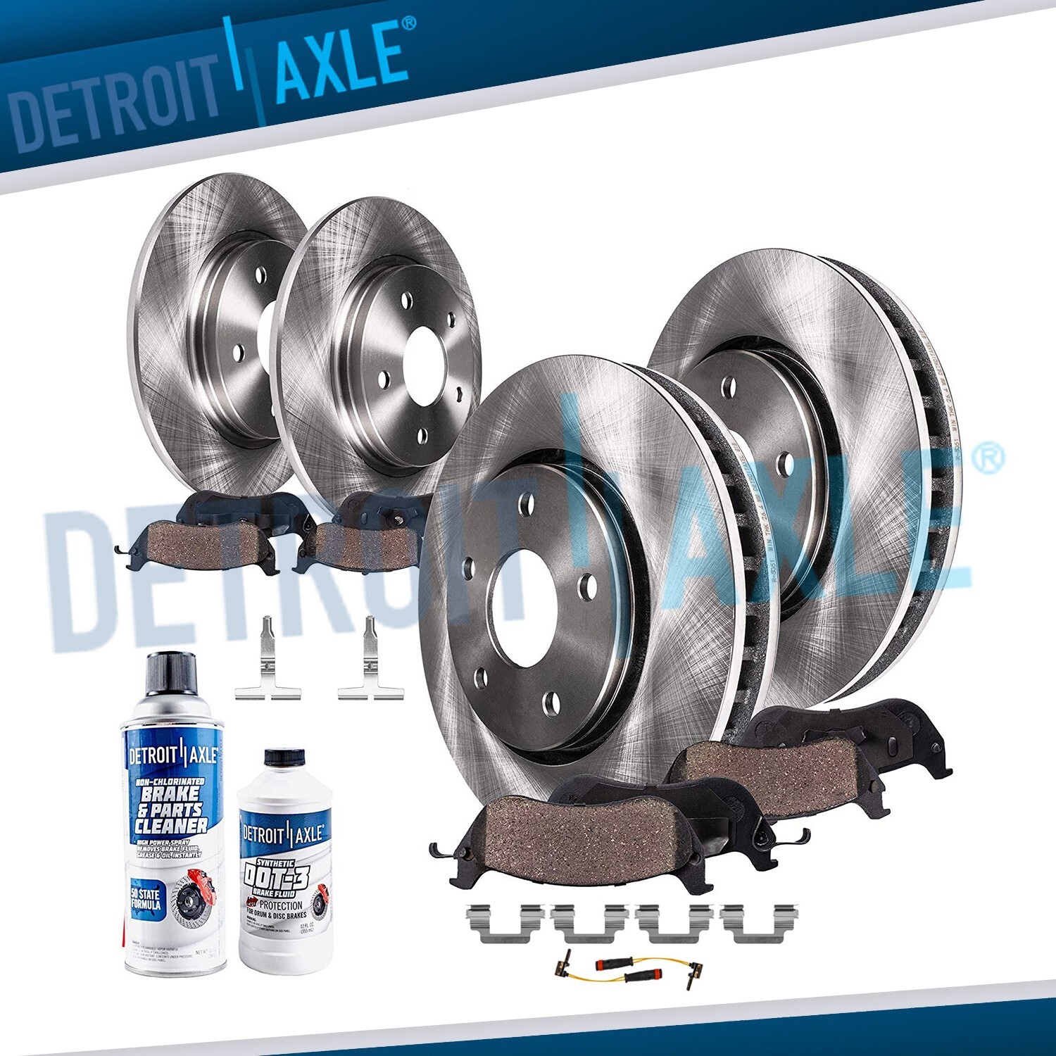 Front and Rear Brake Rotors Brake Pads for 2002 - 2005 Mercedes-Benz C230 C240