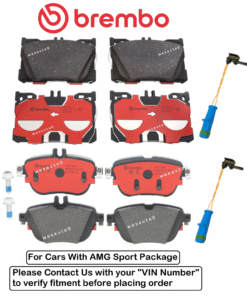 Front & Rear Brake Pad OE Brembo Ceramic +Sensor for Mercedes E300 E350 Sport