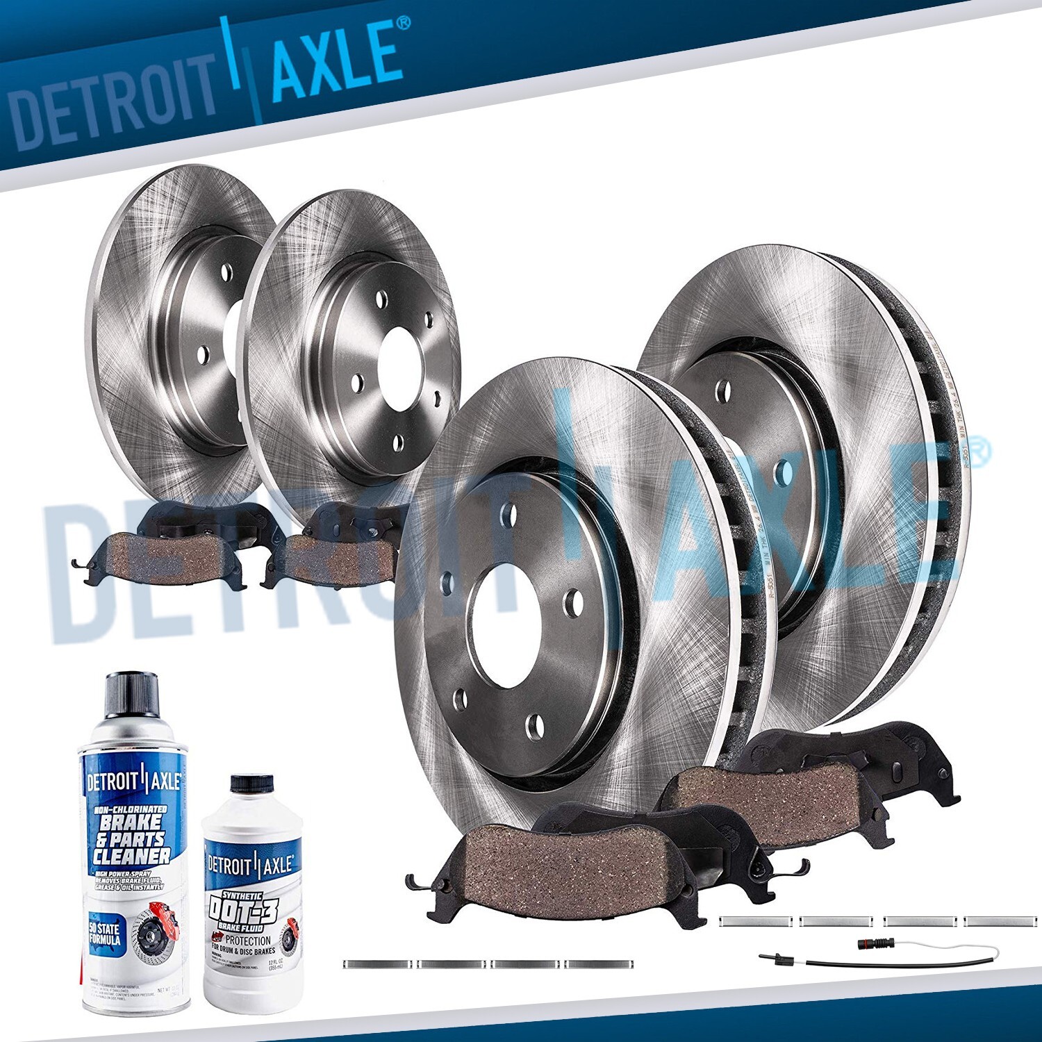 Front Rear Disc Rotors + Ceramic Brake Pads for Mercedes Benz ML320 ML350 ML430