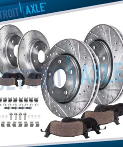 Front Rear Drilled Rotors Brake Pads for 2019 2020 2021 2022 Mercedes-Benz A220